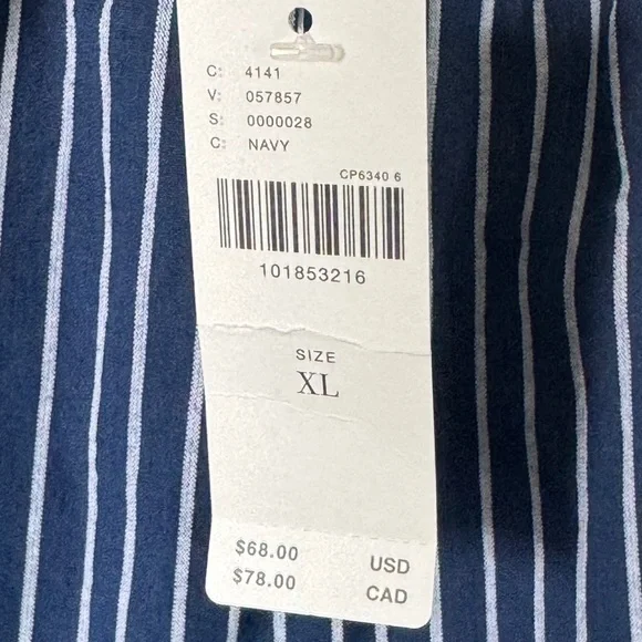 Anthropologie LyreBird Tie Front Halter Top Navy Stripe Cotton NWT XL - Picture 4 of 9